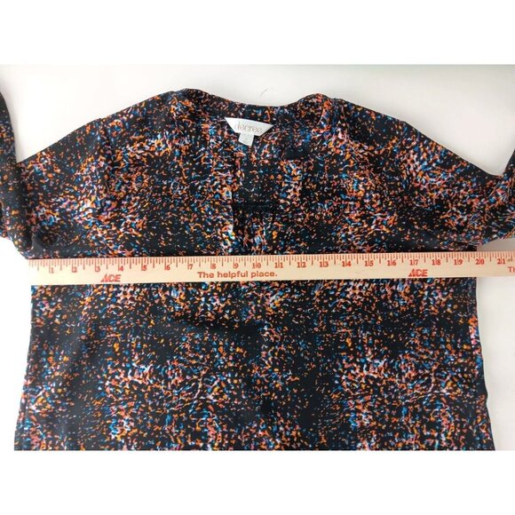 Decree Womens Top Multicolor Abstract Vneck Half Sleeve Casual Blouse Size S - Picture 6 of 9